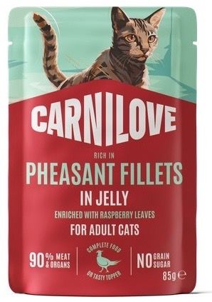 Вологий корм для котів з фазаном Carnilove Jelly Pheasant With Raspberry Leaves, 85 гр