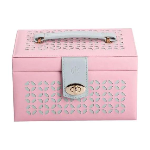 Шкатулка для украшений из эко кожи 3 яруса с зеркалом органайзер для ювелирных изделий HP-5-17P | Зображення 5