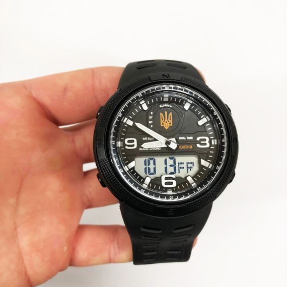 Годинник наручний чоловічий SKMEI 5561/1655BKWT, спортивний, Чоловічий армійський водостійкий тактичний годинник | Зображення 3