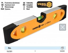 Уровень Польша TORPEDO магнит 3 капсулы l=230 мм VOREL-16301