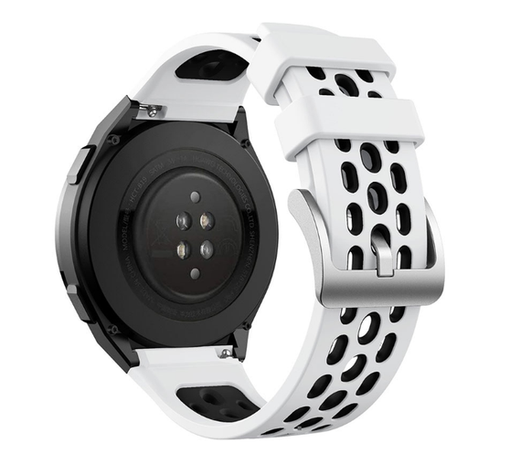 Силіконовий ремінець Primo Perfor Classiс для смарт годинника Huawei Watch GT 2e - White/Black | Зображення 3