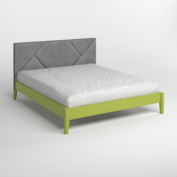 Полуторне дерев&#039;яне ліжко Mebigrand Нью-Йорк ДК Лайм (S3050G70Y)/Аляска 93 (Сірий) 120х190 см (MBG-10302) | Зображення 1