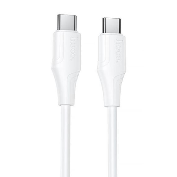 Дата кабель Hoco X124 Bien silicone Type-C to Type-C 60W (1m) White