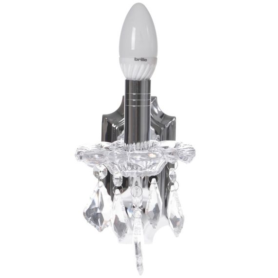Бра настенное накладное в спальню хрустальное свеча классическое BCL-074W/1 Chrome | Зображення 2
