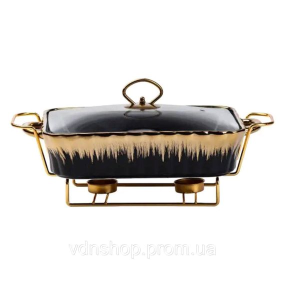 Мармит фарфоровый 1,5-литровый прямоугольный черный HP1047