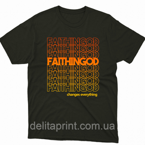 Футболка з християнським принтом FAITHINGOD, Віра в Бога. FH-1