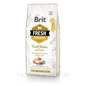 Сухой корм Brit Fresh Chicken with Potato Adult для взрослых собак, курица и картофель, 12 кг