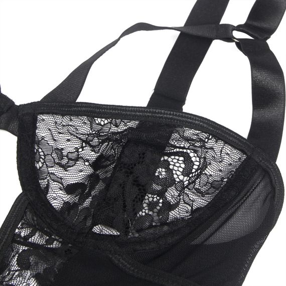 Боди кружевное Star Night с доступом и гартером, черное, XL-XXL sexstyle | Зображення 3