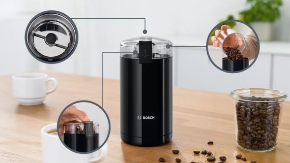 Кавомолка електрична Bosch TSM6A013B для зернової кави з потужним мотором | Зображення 2