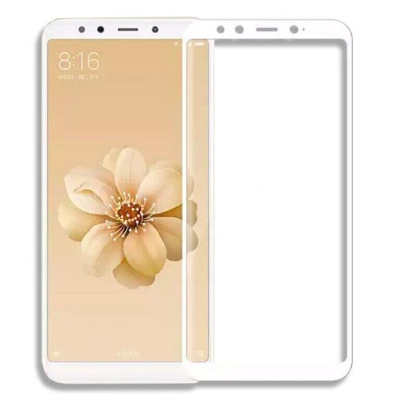 Захисне скло 2.5D на весь екран для Xiaomi MiA2 колір Білий | Зображення 1