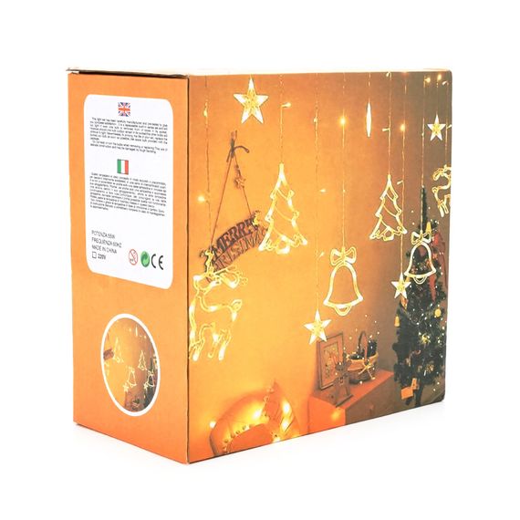 Гирлянды 12 фигур + 30LED, 1 режим, 3x1.5, питание от 3 * АА, White Hot, Box | Зображення 1