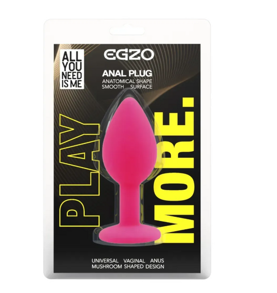 Силіконова анальная пробка EGZO - Silicone Pink Round Plug Black, size S Sex Aura | Зображення 3