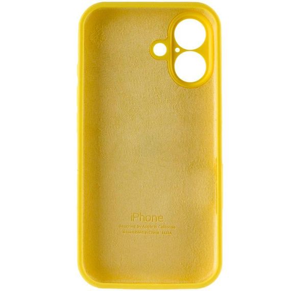 Чехол Silicone Case Full Camera Protective (AA) для Apple iPhone 16 (6.1") Желтый / Yellow | Зображення 5