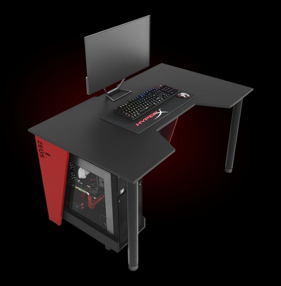 Стол геймерский ZEUS GAMER-2 черныйкрасный бок | Зображення 3