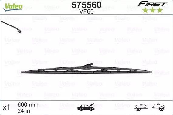 Щітка склоочисника "Valeo" VF60 (600 мм), 1 шт. блістер (575560) | Зображення 3