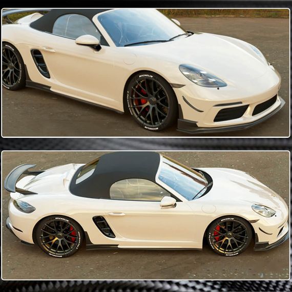 Передний бампер Лип V1 (2016-2019, карбон) для Porsche Boxster/Cayman 982 (718) 2016- гг | Зображення 2