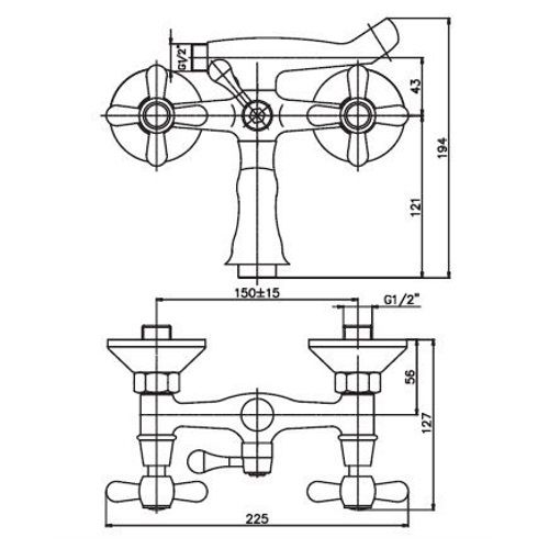 Змішувач для ванни Haiba DOMINOX 142 (HB0066) | Зображення 1