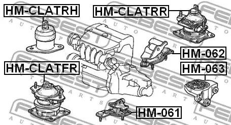 Подушка КПП HONDA ACCORD at/mt, FEBEST (HM063) | Зображення 3