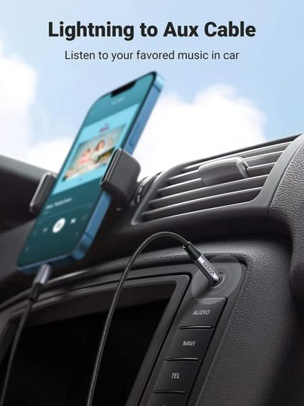 Ugreen Lightning to 3.5 mm кабель для навушників 1 м, сертифікація MFi, нейлонова оплетка | Зображення 4