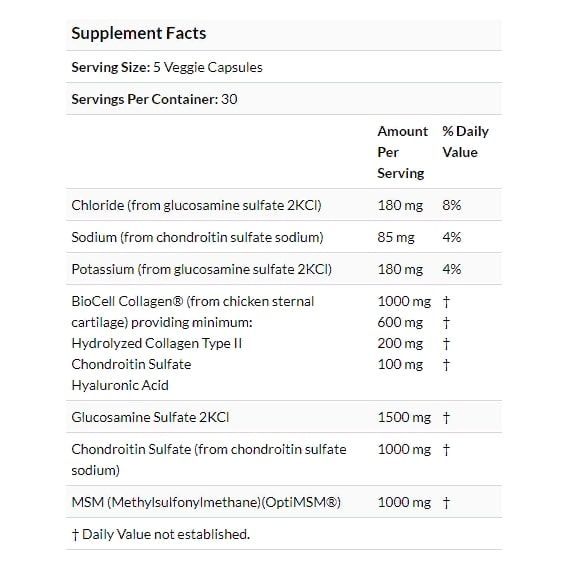 Препарат для суставов и связок Doctor's Best Glucosamine Chondroitin MSM + Hyaluronic Acid 150 Veg Caps DRB-00271 | Зображення 2