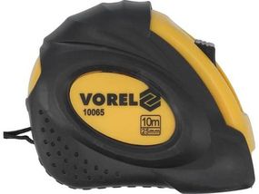 Рулетка з метричною шкалою VOREL : l= 10 м, w= 25 мм, 2 фиксатори VR-10065