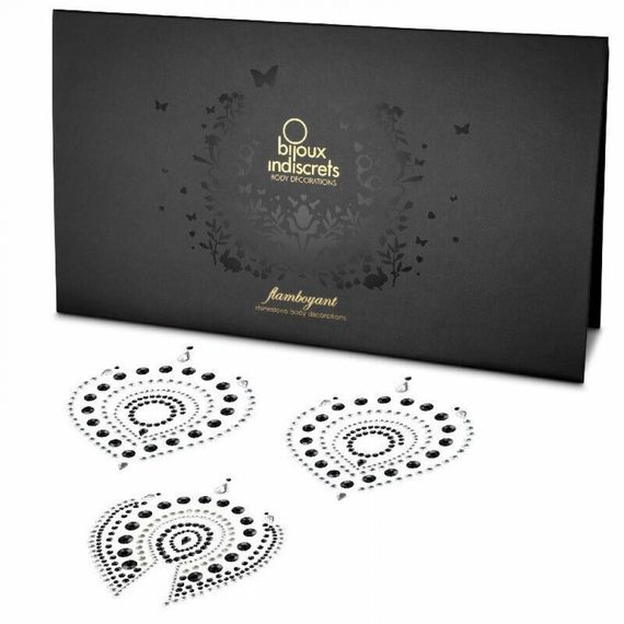 Украшения для груди и бикини со стразами Flamboyant от Bijoux Indiscrets, серебристо-черные Sex Aura | Зображення 3
