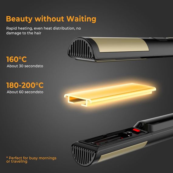 Беспроводной выпрямитель для волос Atopskins, дорожный выпрямитель для волос «2 в 1» с тремя режимами нагрева, | Зображення 2
