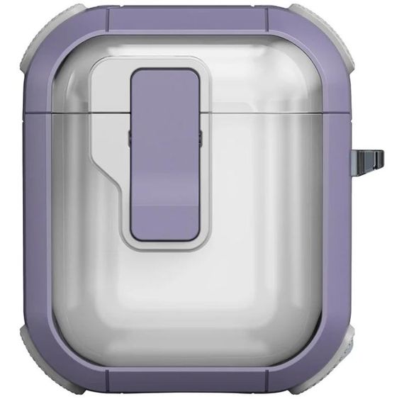 Футляр противоударный Locking Button для наушников Airpods 1/2 Light Purple