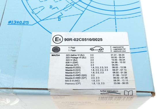 Диск тормозной задний Mazda 6 02-13 MX-5 05-14 280x10  ADM54360 | Зображення 5