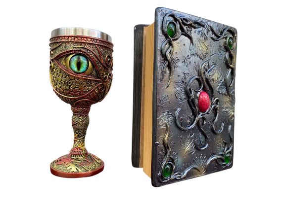 Подарунковий набір Келих 3D Око Зелений і Блокнот 3D «Лісовий Гримуар Лиси» | Зображення 1