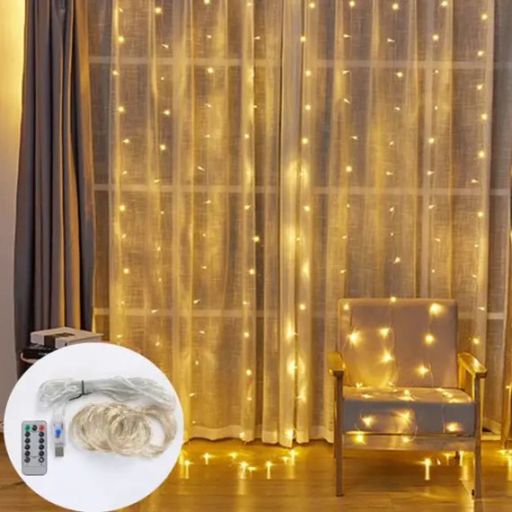 Світлодіодна Гірлянда-Штора для вікон, Новорічна Гірлянда Штора 3х2 метри   знижка