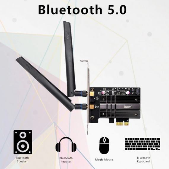 Wi-Fi адаптер FENVI Intel AX3000 PCI-e 2.4Gbps 802.11ax Bluetooth 5.0 дводіапазонний 2.4 Ghz + 5 Ghz з радіатором (sv0039) | Зображення 3