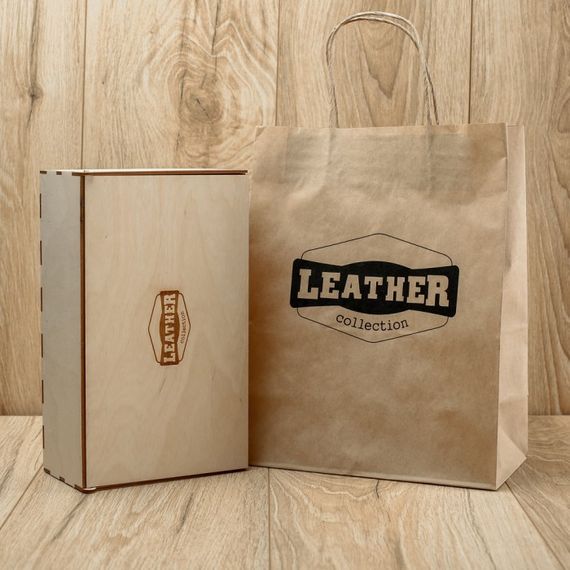 Набір подарунковий для чоловіка Leather Collection (портмоне і ремінь) натуральна шкіра | Зображення 2