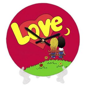 Часы настенные круглые Love красные 18 см (CH18_P_17LV004)