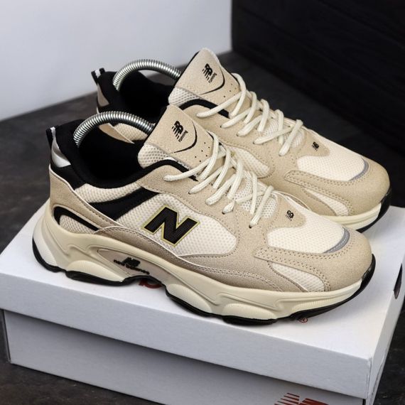 Кросівки New Balance замш/шкіра/3D сітка колір бежевий, чорний | Зображення 2