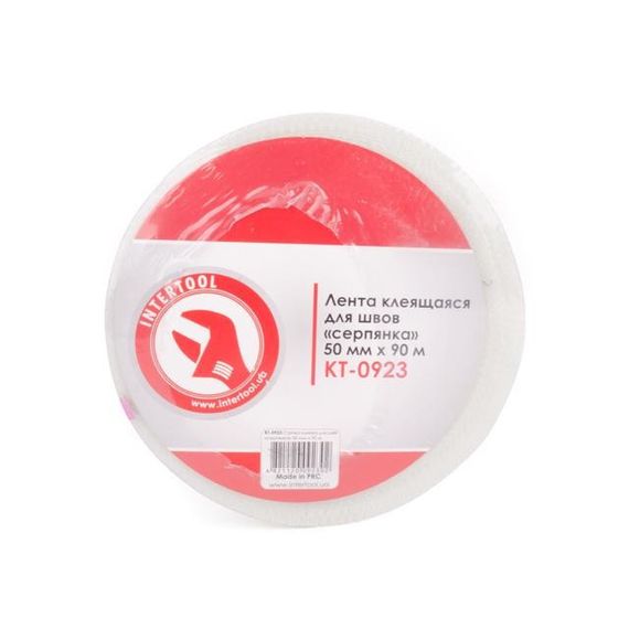 Стрічка клейка для швів "серп'янка" 50 мм*90 м INTERTOOL KT-09231