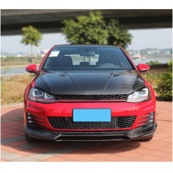 Накладка на передній бампер Lip V1 (для GTI HB 2012-2017, Карбон) для Volkswagen Golf 7/E-Golf рр | Зображення 1