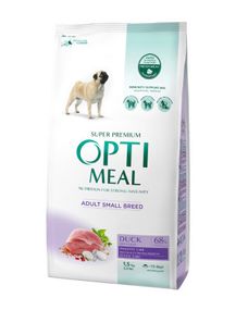 Корм Optimeal Adult Dogs Small Duck повнораціонний сухий для дорослих собак малих порід з качкой 1,5 кг