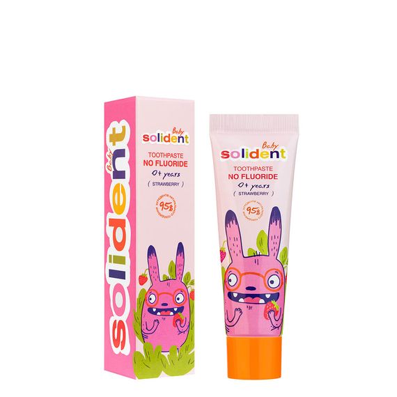 Дитяча зубна паста Solident Baby з полуницею, без фтору, 30 ml
