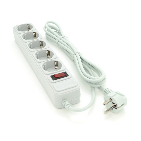 Мережевий подовжувач Maxxter SP5, 220В 10А, 5 розеток, 4.5 м, Gray