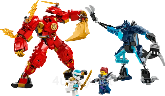 Конструктор LEGO Ninjago Робот огненной стихии Кая (Kai's Elemental Fire Mech) – Робот-трансформер и 4 минифигурки | Зображення 1
