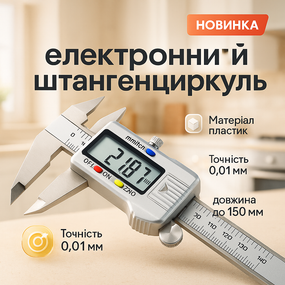 Цифрові Штангенциркулі, Електронний штангенциркуль 150 мм з LCD дисплеєм, Вимірювальні прилади QF-52