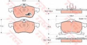 Колодка гальм. диск. OPEL ASTRA G передн. (вир-во TRW) TRW GDB1350 на OPEL ASTRA G Наклонная задняя часть (F48_, F08_)