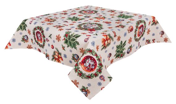 Скатертина гобеленова FIOCCO Limaso, 137х300, Прямокутна, Новорічний, Без люрексу, 45% поліестер, 55% бавовна, Гобелен