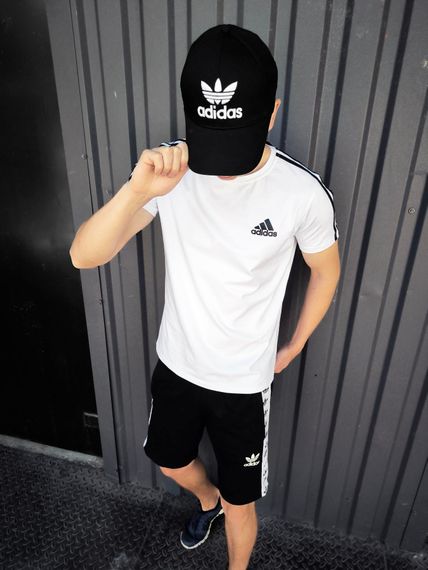 Літній чоловічий комплект Adidas футболка + шорти | Зображення 1