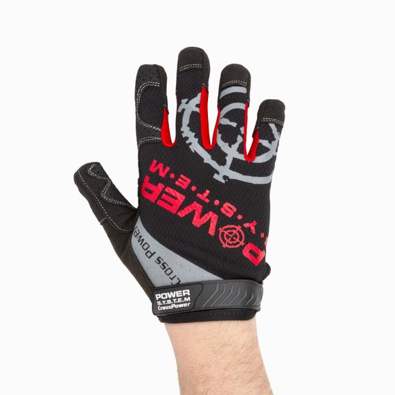 Рукавички для кросфіту з довгим пальцем Power System PS-2860 Cross Power Black/Red S | Зображення 4