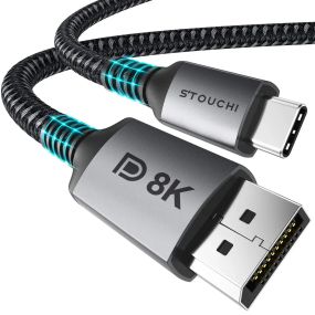 Кабель USB C DisplayPort 1.4 8K Stouchi 1M / 3,3 дюйми Thunderbolt 3 через DisplayPort 4K при 144 Гц/120