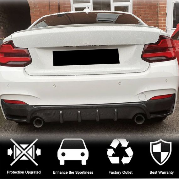 Дифузор заднього бампера V4 (для F22/F23 M-Sport, Карбон) для BMW 2 серія F22/23 2014-2021 рр | Зображення 2