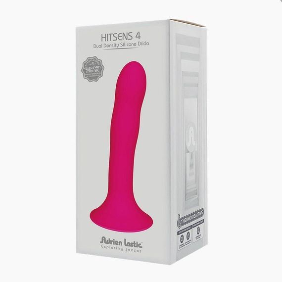 Дилдо з присоскою Adrien Lastic Hitsens 4 Pink, відмінно для страпона, діаметр 3,7см, довжина 17,8см Sex Aura | Зображення 1