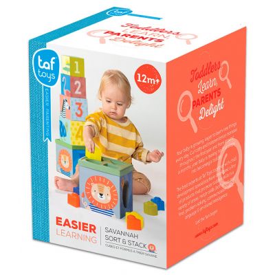 Развивающая игрушка Taf Toys cортер-пирамидка Саванна Кубики Африка (12725) | Зображення 5